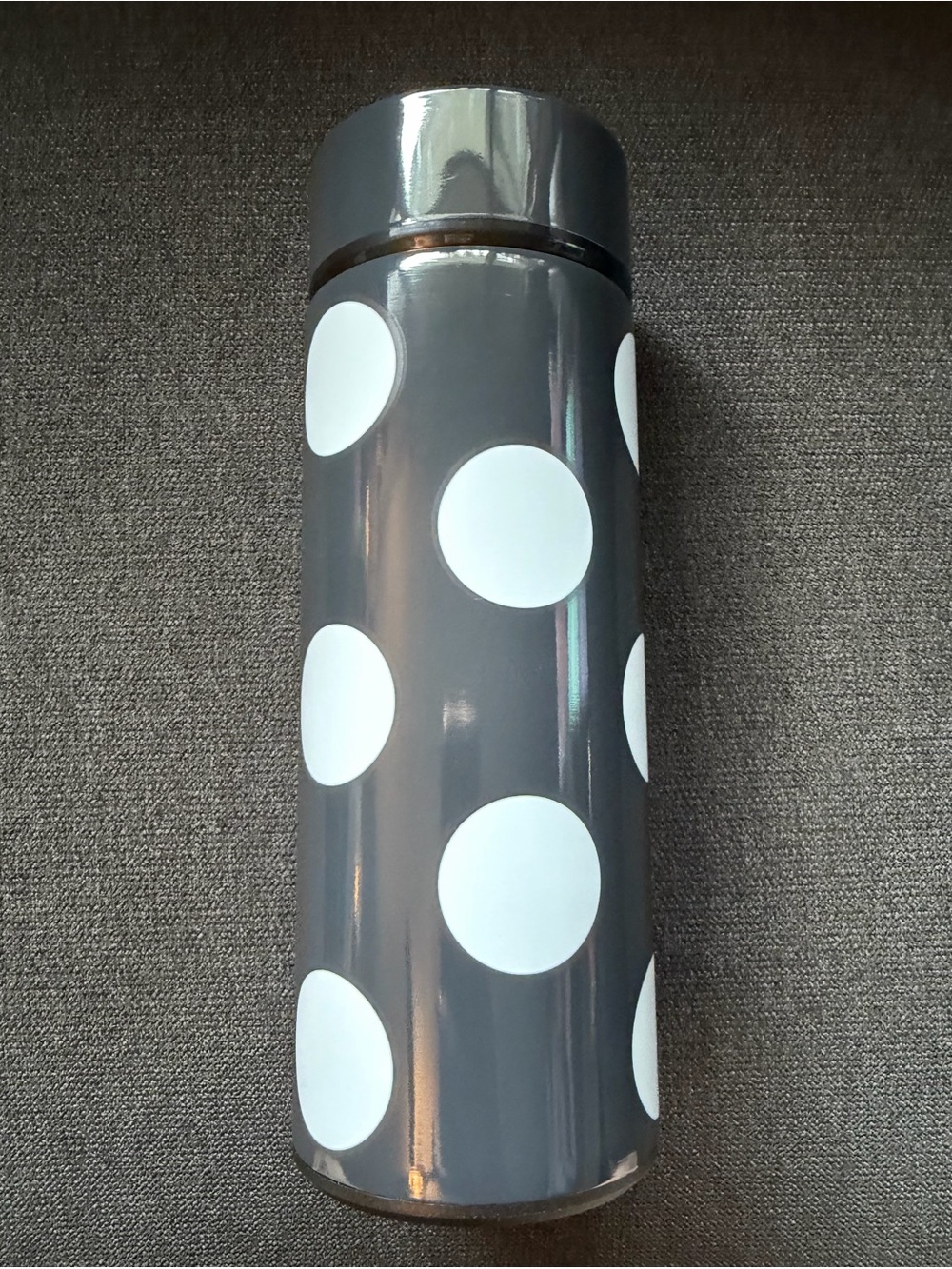 Lug Chuggie 12-ounce Insulated Water Bottle Tumbler – Black Large Dot (White)